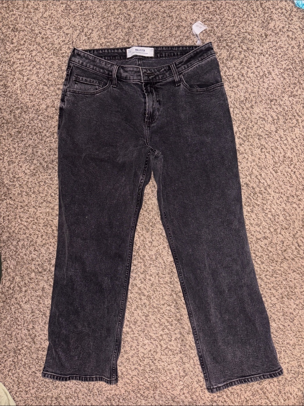Hollister Washed Black Straight-Leg Jeans